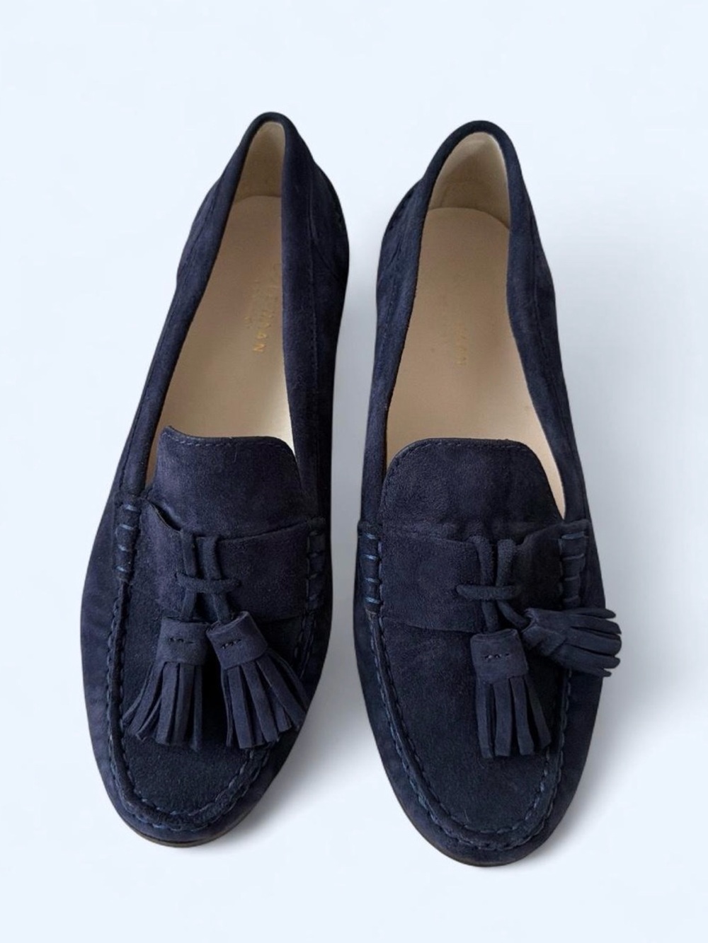 Cole Haan Navy Suede Tassel Loafers
